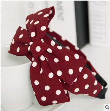 Hot Polka Dot Bow Headband