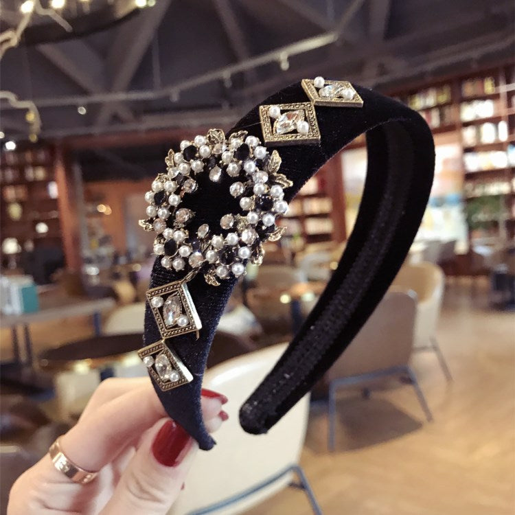 Vulpecula Multi Crystal Velvet Headband